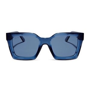 DIFF Madi Nelson Square The Navy Polarized Sunglasses
